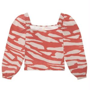 Blusa Plus Size Cropped em Viscose Laranja