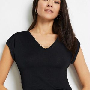 Blusa Preta em Malha de Viscose
