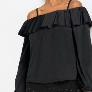 Blusa Preto em Malha Crepe