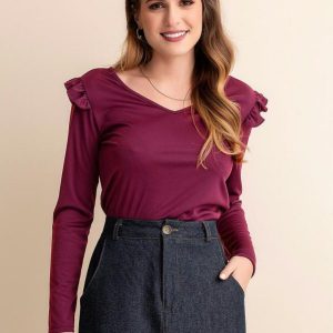 Blusa Púrpura com Babado