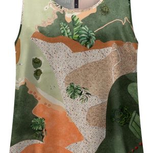 Blusa Regata Estampada com Decote Redondo Verde