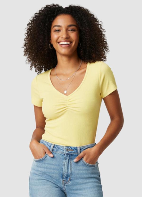 Blusa Ribana Feminina Ribana Amarelo