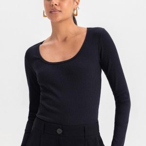 Blusa Ribana Feminina em Malha Preto