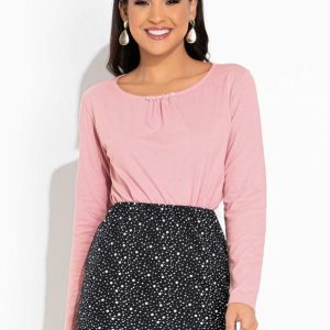 Blusa Rosê com Pérolas