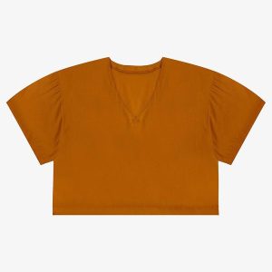 Blusa Tecido em Viscose Infinita Cor Marrom