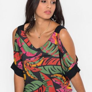 Blusa Tropical em Malha Crepe