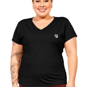 Blusa com Estampa Feminina Preto