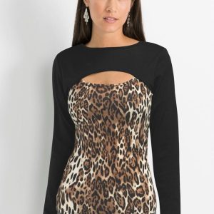 Blusa com RecorteOnça Marrom