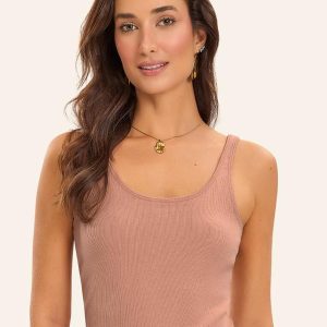 Blusa de Alca Básica Feminina Marrom