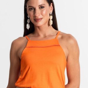 Blusa de Alça Feminina Laranja