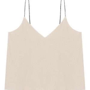 Blusa de Alça Feminina Viscose Creponada Bege