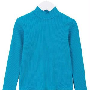 Blusa de Ribana Manga Longa Azul