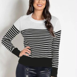 Blusa em Tricô Listrada