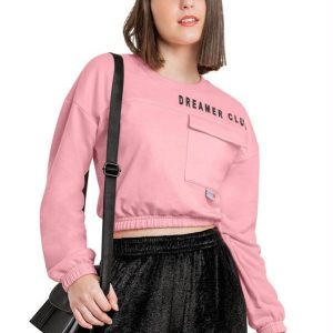 Blusão Cropped Juvenil Menina Rosa