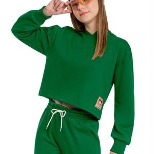 Blusão Cropped Juvenil Menina Verde