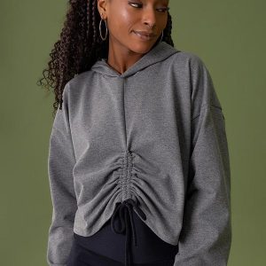 Blusão em Moletom Feminino Cinza