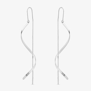 Brinco Fitas em Ouro Branco 18k