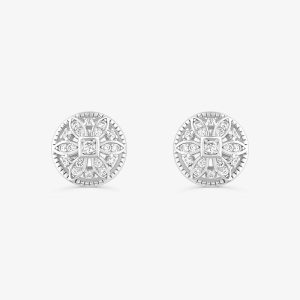 Brinco Flor Cravejado em Prata 925
