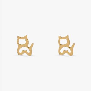 Brinco Gatinho em Ouro Amarelo