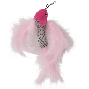 Brinquedo Peixe com Plumas Rosas para Gatos Savana - Único