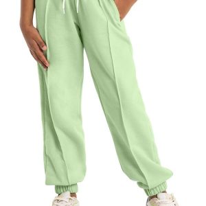 Calça Básica Juvenil em Moletom Verde