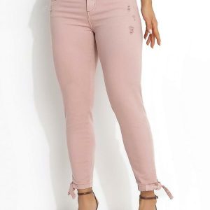 Calça Cropped com Amarração Sawary Rosa