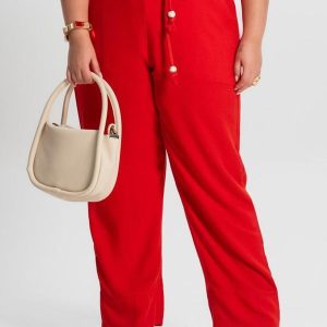 Calça Feminina Plus Size Laranja