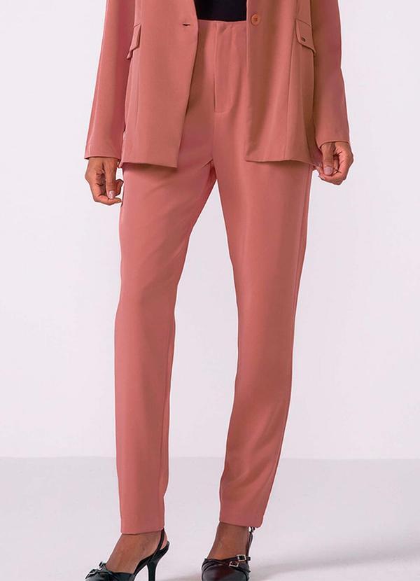 Calça Feminina Tecido Plano Rosa