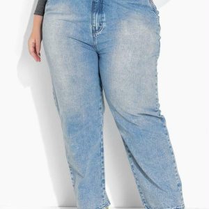 Calça Jeans Slouchy com Bolsos Plus Size