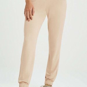 Calça Jogger Feminina com Bolsos Bege