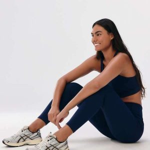 Calca Legging Esportiva Feminina com Fio Lycra Azul