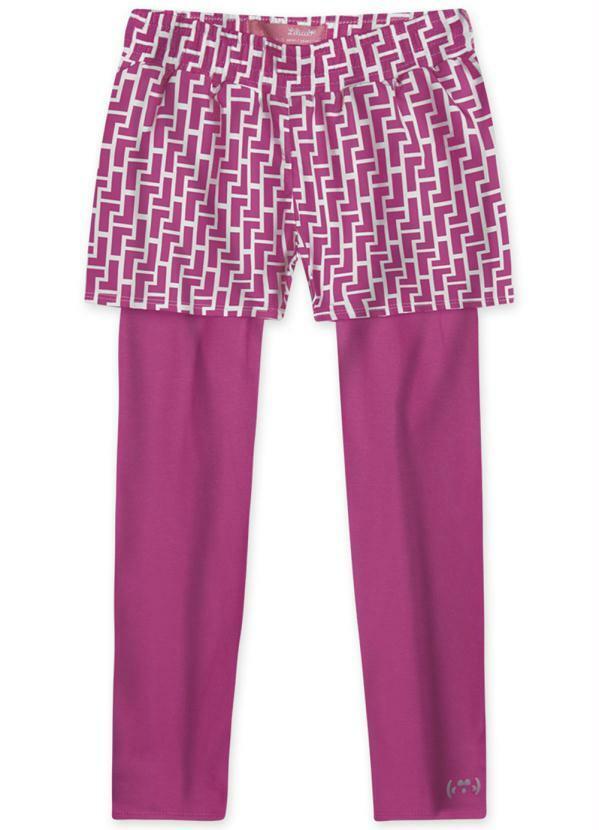 Calça Legging com Short Infantil MeninaRosa