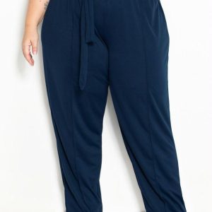 Calça Marino com Faixas para Amarrar Plus Size