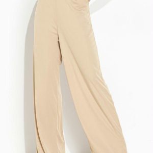 Calça Nude com Bolsos Funcionais e Amarração