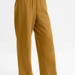 Calça Pantalona Feminina em Flaks Amarelo