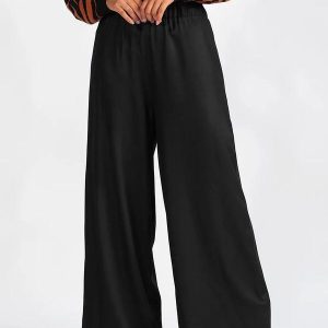 Calca Pantalona em Viscose Preta