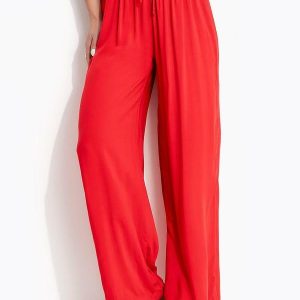 Calça Pantalona em Viscosse Vermelho