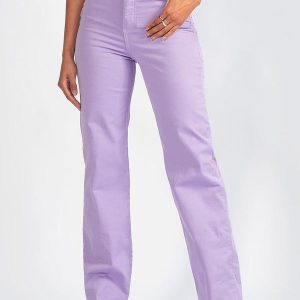 Calça Sarja com Elastano Lilás