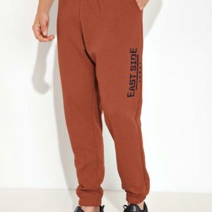 Calça com Elástico e Bolsos Laranja