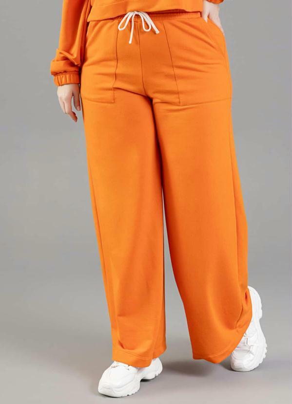 Calça em Moletom Laranja