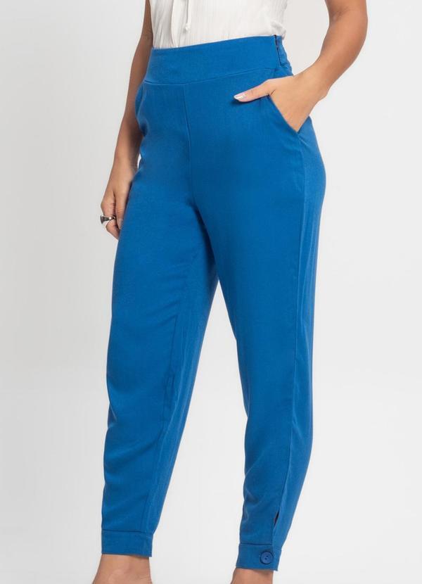 Calça em Viscose Feminina Azul