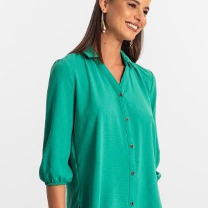 Camisa 3/4 Feminina Verde