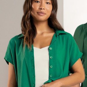 Camisa Feminina Cropped Verde