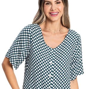 Camisa Feminina Viscose Creponada Verde