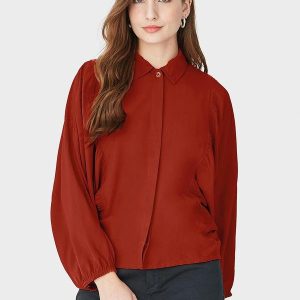 Camisa Feminina em Viscose Terracota