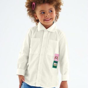 Camisa Infantil Menina em Tecido Branco