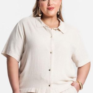 Camisa Linho Strong Feminina Bege