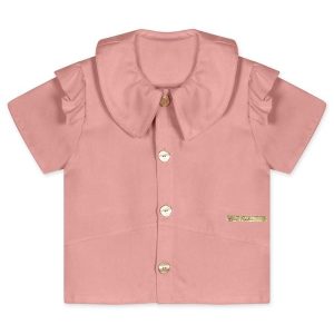 Camisa Manga Curta Infantil Feminina Rosa