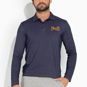 Camisa Polo Marinho com Gola e Botões