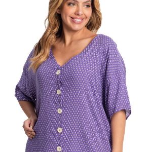 Camisa Viscose Feminina Roxo
